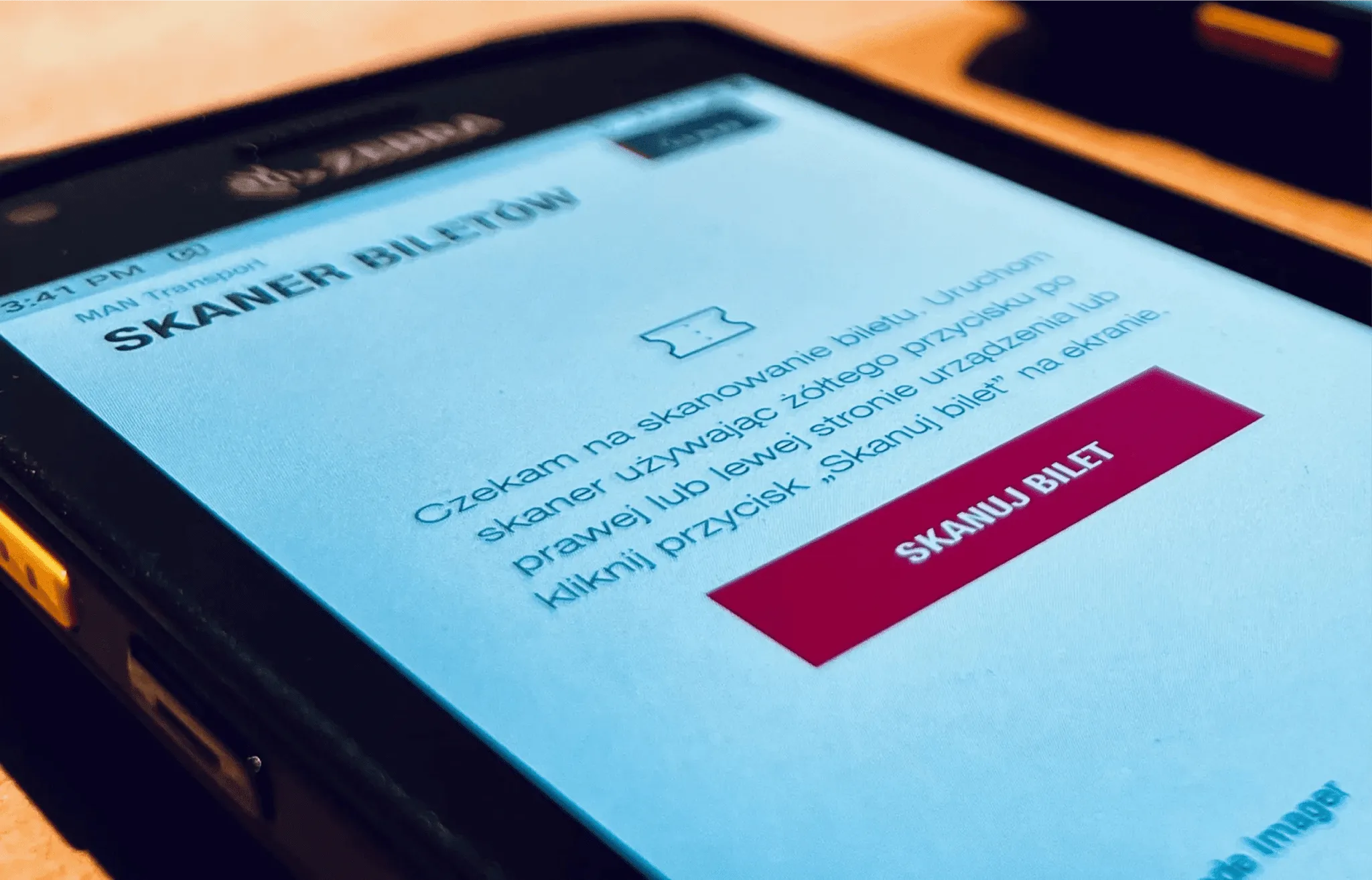 Zebra scanner with the ticket verification app