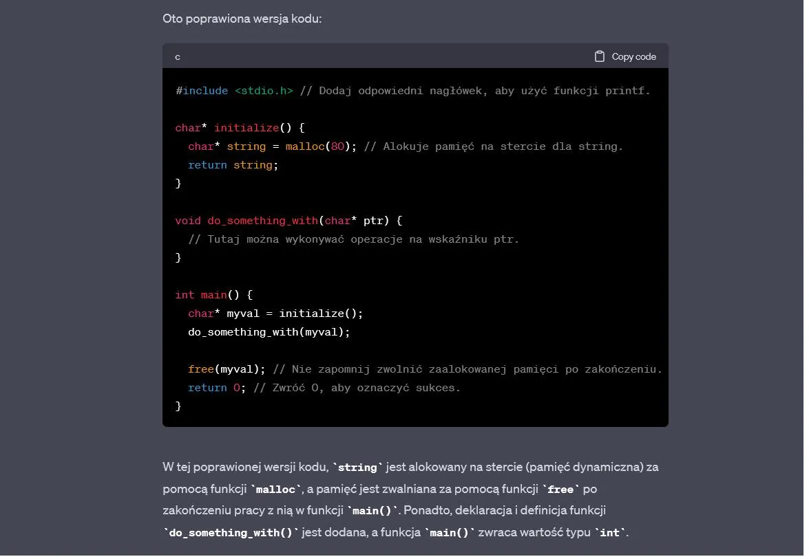 chat gpt enables code correction 1