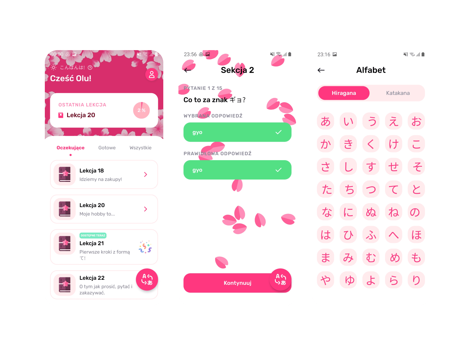 mockups of the mobile app "Embrace Japanese".