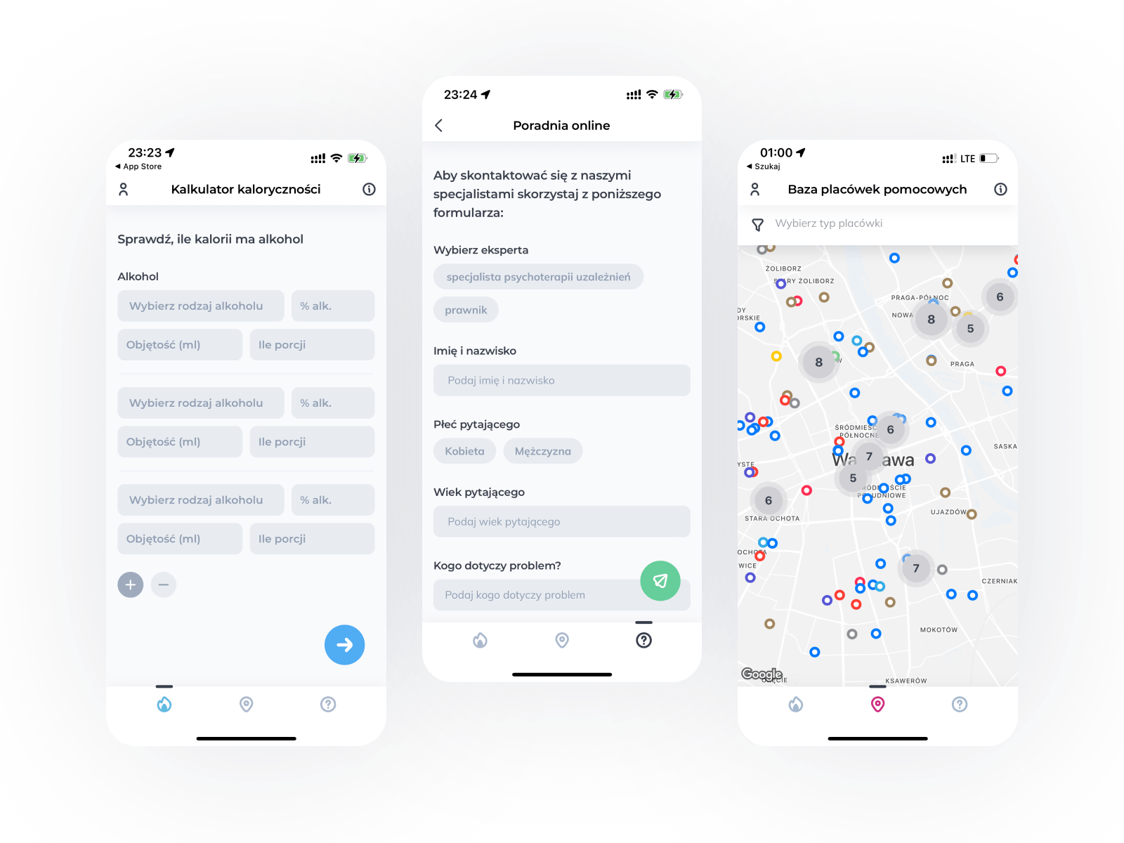 mockup of the "Know the Risk" mobile appl